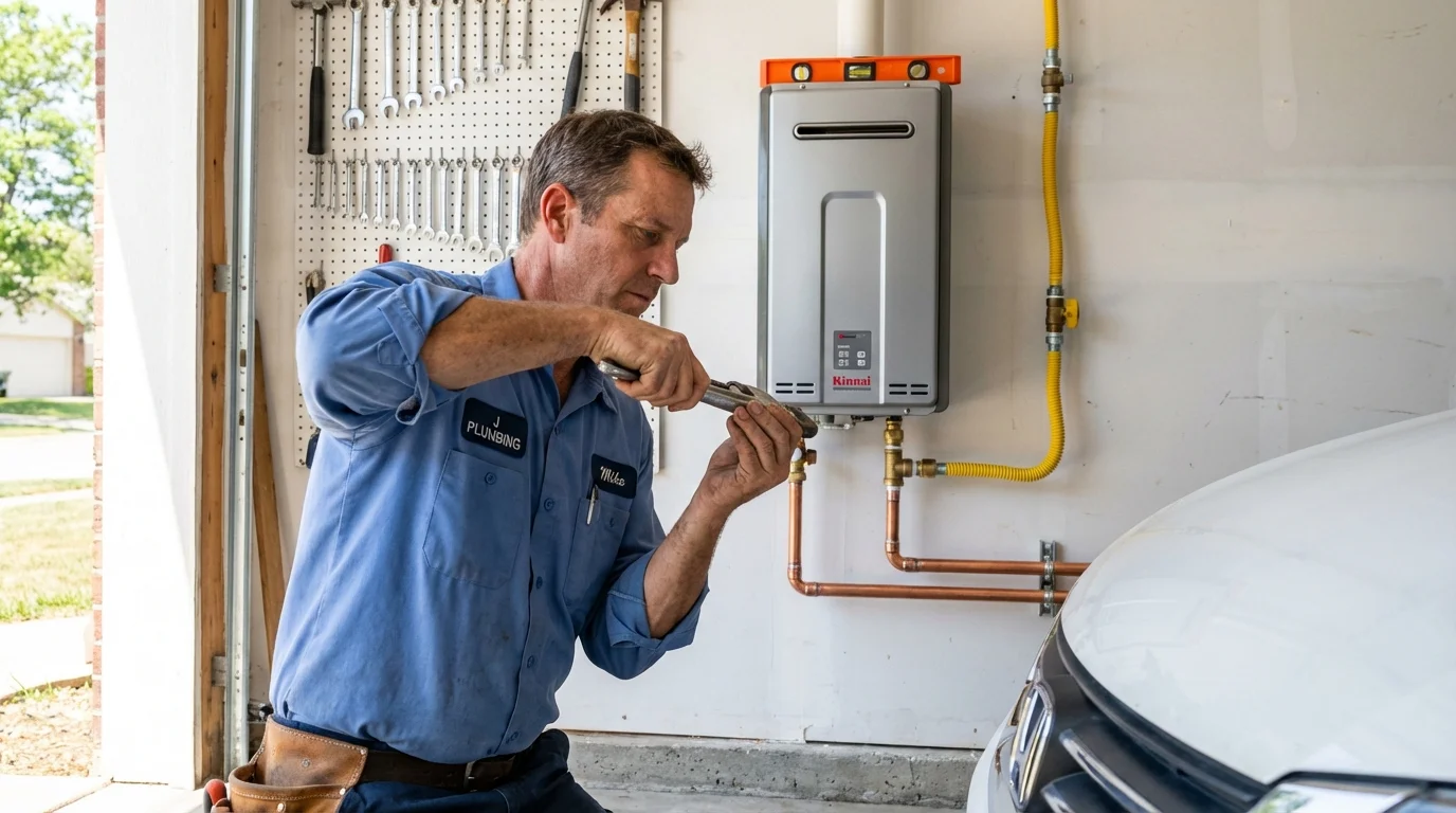 Tankless water heater installation by a Johns Plumbing LLC plumber in Bradford